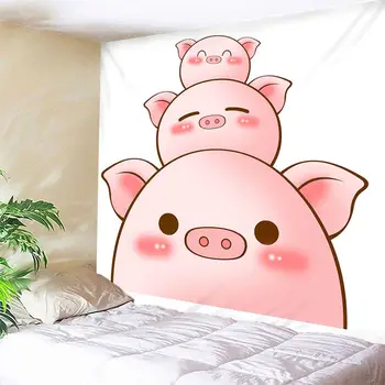 3D Porc Tapiserie Tipărite acasă Decorative Dreptunghi Tapiserii de Perete castel Roz Arunce Cuvertura de pat Personalizate Dropship