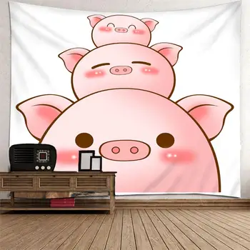 3D Porc Tapiserie Tipărite acasă Decorative Dreptunghi Tapiserii de Perete castel Roz Arunce Cuvertura de pat Personalizate Dropship