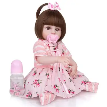 KEIUMI Renăscut Baby 49 CM Realist Plin de Silicon Corpul Gemeni Bebe Renăscut Fată Baie Jucării Pentru Fete Jucării pentru Copii Cadou de Ziua de nastere