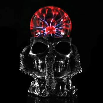Negru Craniu Parte Tesla Pahar cu Plasmă Mingea Rășină de Iluminat Lampa de Petrecere Petrecere magica Magic Ball Electrostatic Falshing Minge Cadou
