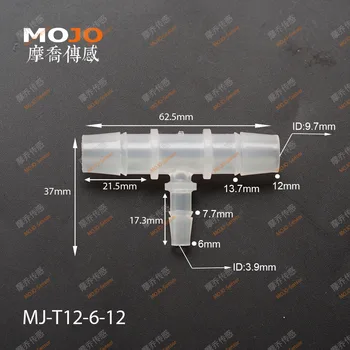 2020 transport Gratuit! MJ-T12-6-12 Reducerea multiple conector de furtun 12 mm la 6 mm (10buc/loturi)