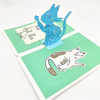 AZSG Drăguț Roagă Pisica Moare de Tăiere Pentru DIY Scrapbooking Carte Face Metalice Decorative Mor Cutter Decor
