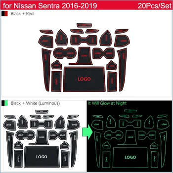 Anti-alunecare de Pat Mat Apa Coaster Poarta Auto Groove Perna de Cauciuc Autocolante pentru Nissan Sentra B17 2016~2019 pentru Nissan Pulsar Sylphy