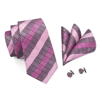 C-1473 Hi-Cravată Geometrice Mens Legături Cravate Roz de Moda Gri Cravate de Mătase Pentru Bărbați Nunta Costume de Afaceri de 8,5 cm Corbatas Gravatas