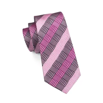 C-1473 Hi-Cravată Geometrice Mens Legături Cravate Roz de Moda Gri Cravate de Mătase Pentru Bărbați Nunta Costume de Afaceri de 8,5 cm Corbatas Gravatas