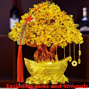 Noroc Copac Bani Chineză Lingou De Aur De Cristal Avere Ornament Pentru Pomul De Avere Ornament Biroul De Acasă De Masa Decor De Masă Meserii
