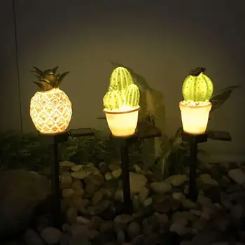 Simulare de Ananas Cactus în aer liber, Grădină cu Gazon, cu LED-uri Lampă Solară Lumina de Peisaj