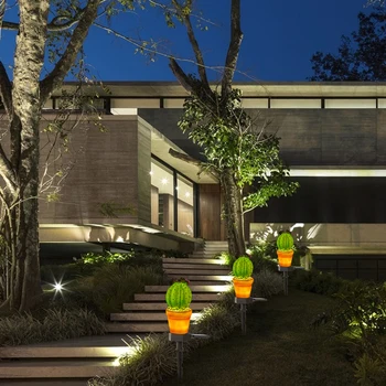 Simulare de Ananas Cactus în aer liber, Grădină cu Gazon, cu LED-uri Lampă Solară Lumina de Peisaj