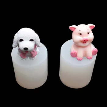 Catelus de porc, pisica, animale de silicon mucegai diy aromoterapie masina de evacuare a aerului pandantiv decorare tort de luare de săpun matrite