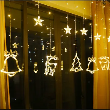 Crăciun Lumini Interior/Exterior EU220V lumini de Basm Luna Steaua Lampa LED Șir de Decor pentru casa de Vacanta Partid de iluminat