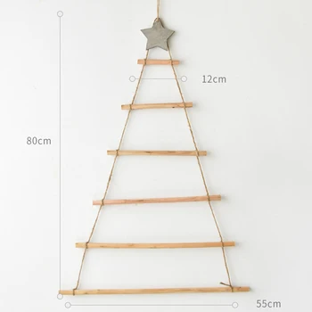 DIY din Lemn de Brad de Craciun din Lemn Agățat de Perete Ornamente Stil Nordic Star Și Frânghie de Anul Nou Petrecere Acasă Ornamente pentru Pomul de Craciun