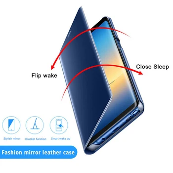 Oglinda Flip Cover din Piele de Caz pentru Samsung Galaxy J7 Pro J5 J3 2017 J 5 7 3 SM J730F J530F J330F SM-J330F SM-J530F Caz de Telefon