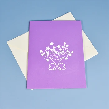 10 Pack 3D Gardenia Buchet Carte Pop-Up Mame Carduri Zi Felicitări pentru Ziua de naștere a Soției Toate Ocaziile