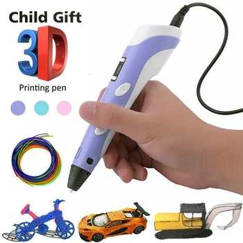 DIY de Imprimare 3D Pen 12V 2A Smart 3D desen pixuri LED Indicator ABS Filament PLA 3D Pen Cadouri Creative Pentru Copii Ziua de nastere