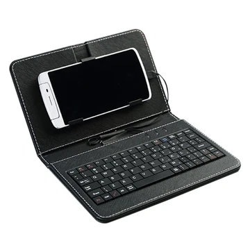 4.8-6.0 inch Caz Telefon din Piele PU Caz Flip Tastatura cu Fir Toc Universal Protector de Înlocuire pentru Android