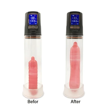 Reîncărcabilă LCD electric marire a penisului penis pompa de sex masculin automat marirea penisului pompe vacuum erectie penis extender sex-shop