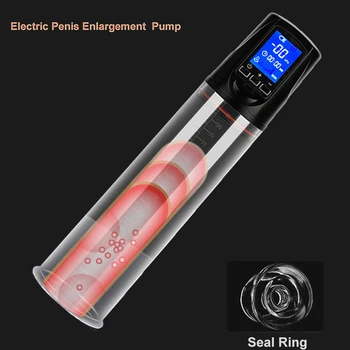 Reîncărcabilă LCD electric marire a penisului penis pompa de sex masculin automat marirea penisului pompe vacuum erectie penis extender sex-shop