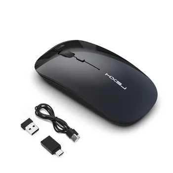 VOBERRY Mini 2.4 Ghz Wireless Ergonomic Mouse-ul fără Fir 1200 DPI +Tip-C Reîncărcabilă Șoareci Optice Pentru MacBook Laptop PC Negru
