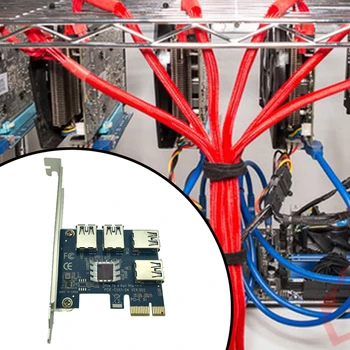 60cm USB 3.0 PCIe Riser Card PCI-E Express 1x la 4 Port PCI-E 16x Extender Adaptor SATA 15Pin-6pini Cablu de Alimentare pentru BTC Mining
