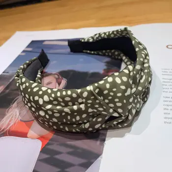 Levao Noi 2020 Femei Nod Cruce Bentita Neregulate Dot Print Înnodate Hairband pentru Fete Cerc Păr Benzi de Cap Rama Ornament de Par