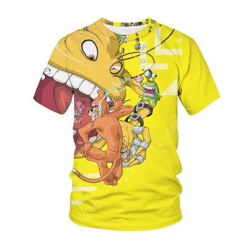 New Sosire T-shirt Anime Moda Streetwear Digimon Adventure 3D de Imprimare Bărbați Femei Hip Hop Tricou Digital Monștri Harajuku Topuri