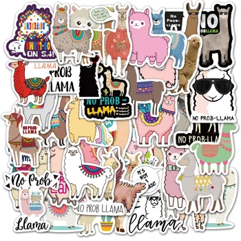 Drăguț Alpaca Oi Autocolant de Animale Lamă, Cămilă Kawaii Desene animate Pentru Laptop Album Skateboard Mașină de Jucărie Decalcomanii Autocolante 50PCS