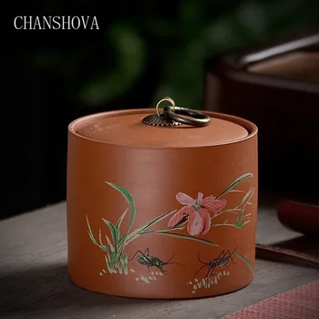 CHANSHOVA China Zisha Ceainic Meilan Zhuju Sijunzi Ceramice produse Uscate Mici Sigilate pusculita cutie de ceai de ceai caddy ceai container