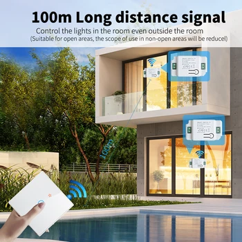 Phoesu Tuya APP Smart WiFi Touch Comutator de Perete de Lumină RF Wireless 433Mhz DIY Releu Temporizator Modul de Start Google Alexa 110V 220V Pe Off