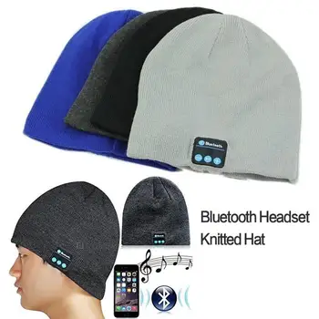 Căști Bluetooth Pălărie Tricotate Handsfree Wireless Microfon Muzica Moale Beanie Brimless Muzica Capac Pentru Iarnă Sport În Aer Liber Cald