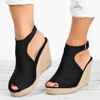 Femei Sandale de Vară 2020 Pene de Pantofi Pentru Femei buty damskie sapato feminino Negru Doamnelor Sandale Sandalias