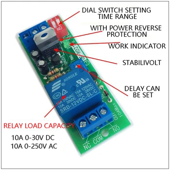 Timer Modul de temporizare Releu de pe Placa de control 5V 12V 24V Circuitul Comutatorului de Bord DIY^