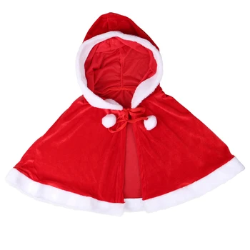 Catifea roșie de Crăciun Cape Mantie palaria pentru Femei de Iarnă Fată Șal de Cosplay, Costume Petrecere, Rochie Decor Costum de Moș Crăciun Dantelă-Up