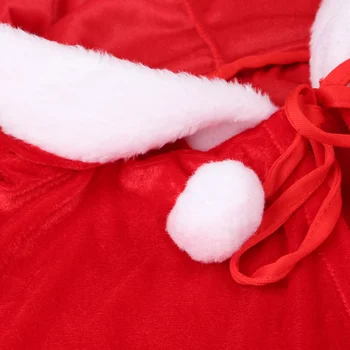 Catifea roșie de Crăciun Cape Mantie palaria pentru Femei de Iarnă Fată Șal de Cosplay, Costume Petrecere, Rochie Decor Costum de Moș Crăciun Dantelă-Up