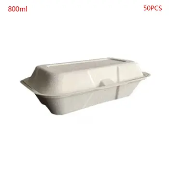 50Pcs/Sac 800ML Sănătos de Unică folosință Takeout Cutie Anti-scurgere Container pentru Alimente Caz M0XD