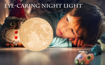 Nou Lumina de Noapte LED 3D de Imprimare Luna Lampă Reîncărcabilă Schimbare de Culoare de Lumină 3D Touch Luna Lampă pentru Copii Luminile Lampa de Noapte pentru Acasă