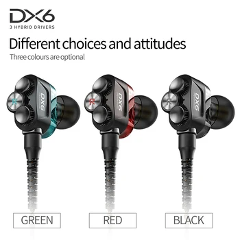 Plextone DX6 Sport Căști Trei Unități de 3,5 mm În ureche Căști HIFI Stereo Bass set de Căști cu Fir MMCX Cablu Căști Pentru Telefon Xiaomi