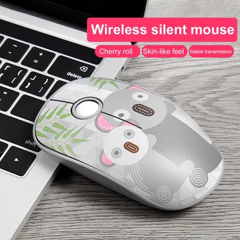 2.4 G 1000 DPI Desene animate Drăguț Animal Print Wireless Tăcut Gaming Mouse-ul pentru Laptop de Gamer Mouse