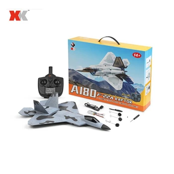 XK A180 F22 320 mm Anvergura aripilor 3D/6G Modul de Comutare cu 3 Axe/6 Axe Gyro Acrobație 2.4 G 3CH PPE RC Avion RTF cu LED Proiectoare