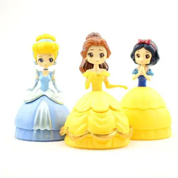 Disney Princess Jucării 3pcs/Set Bricolaj Copii Lol Păpuși din Pvc Cifrele de Acțiune Bella Alba ca Zapada Lol Serie 3 Mingea Poupee Copii Jucării Pentru Fete