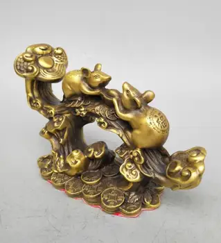 China seiko sculptură alamă ganoderma monedă mouse-ul avere statuie