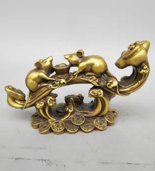 China seiko sculptură alamă ganoderma monedă mouse-ul avere statuie