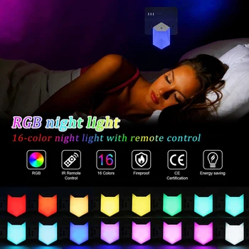 2 buc Portabil Estompat LED Lampă de Noapte Mini RGB Senzor de Lumină de Control Coridor Plug Lumini Inteligente de Urgență, Luminile de Noapte