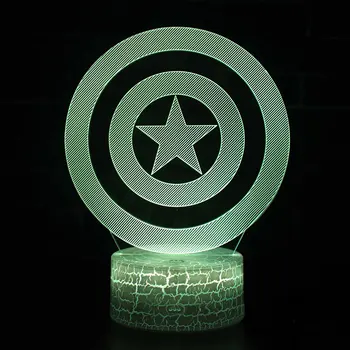 Capitanul America Scutul temă 3D Lampa LED lumina de noapte în 7 Culori Schimba starea de Spirit Touch Lampa cadou de Crăciun Dropshippping