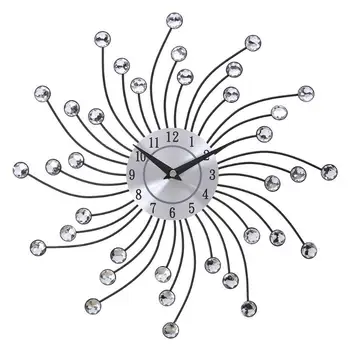 Moda europeană Șirag de mărgele de Cristal Pandantiv Stras Bijuterii Agățat ceas de Perete vintage din metal decor acasă Ceas