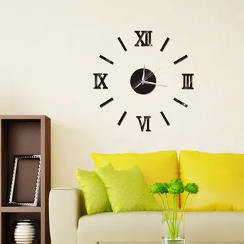 Noul Hot Mari DIY Ceas de Perete Acril Oglindă Autocolante Numărul Roman Ceasuri pentru Camera de zi Decor de Birou Acasă SMD66