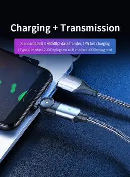 Essager Roti USB de Tip C Cablu Pentru Samsung Xiaomi Încărcare Rapidă USB-C USBC Cablul de Sârmă Încărcător de Tip C, Telefon Mobil, Cablu de Date