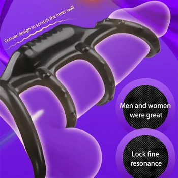 De sex masculin jucării Silicon Vibratoare, Inele Penis de sex Masculin Timpul de Întârziere Ejaculare Adult Jucarii Sexuale pentru Bărbați Produse Erotice Built-in Baterii