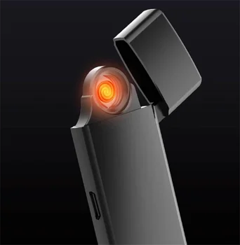 XiaoMi YouPin USB Reîncărcabilă Curent cu Aprinderea Brichetei LED Indicator de Baterie Metal Dublu Arc Design Windproof Brichete