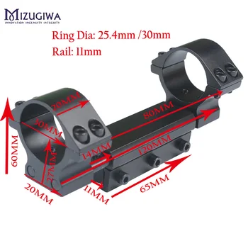 Mizugiwa-O singură Bucată Airgun Mount Inel 25,4 mm/30 mm w/Stop Pin Adaptor de 11mm RIS Picatinny Feroviar coadă de rândunică Weaver Pistol Airgun Pușcă