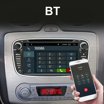 Eunavi 2 Din Android Auto Radio, DVD Player, Navigatie GPS Pentru FORD Focus 2 II Mondeo, S-MAX, C-MAX, Galaxy multimedia auto radio dsp